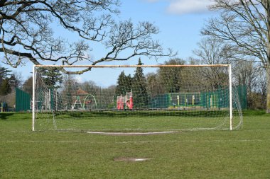 Takım sporları için bir parktaki futbol ya da futbol golleri