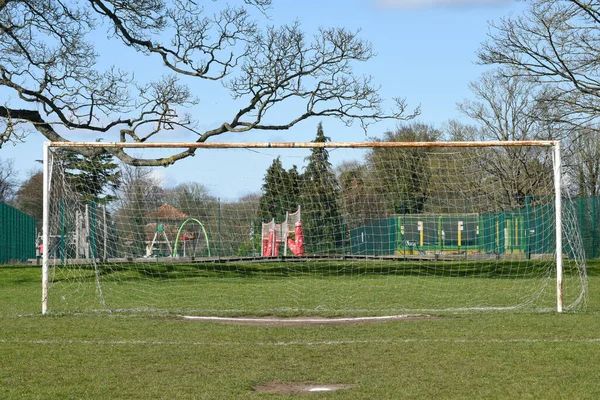 Takım Sporları Için Bir Parktaki Futbol Futbol Golleri — Stok fotoğraf