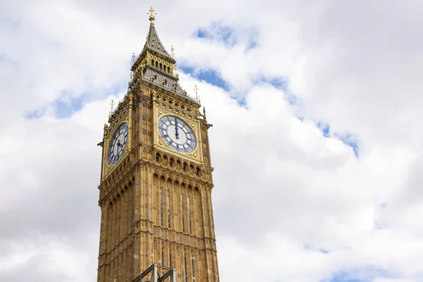 Big Ben Jest Zegar Mieści Się Elizabeth Tower Pałacu Westminster — Zdjęcie stockowe