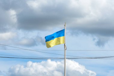 Ukraine Flag isolated on a sky background