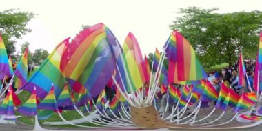 LGBT Onur Yürüyüşü 1-11-2021 Opole, Polonya. Renkli insanlar. Çeşitlilik topluluğu. LGBT bayrak festivali