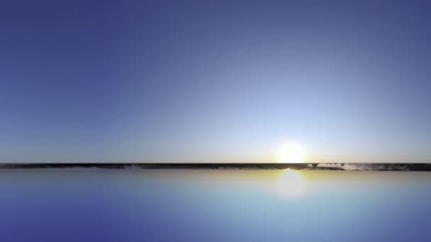 Clean Sky Mirror Reflection Sky Landscape. Eau fond du lac. Coucher de soleil sur la mer beauté texture de l'océan. — Video