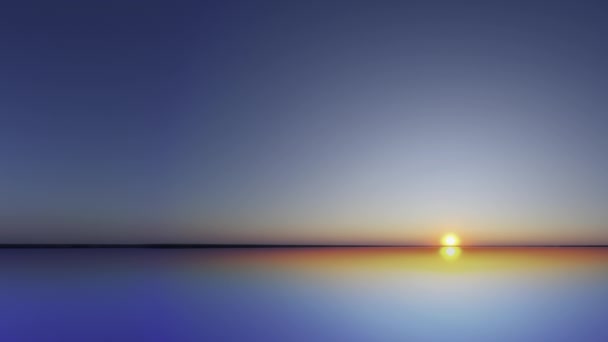 Clean Sky Mirror Reflection Sky Landscape. Wasser See Hintergrund. Meer Sonnenuntergang Ansicht Schönheit Ozean Textur. — Stockvideo