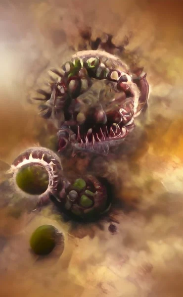 Virüs salgını, Coronavirüs enfeksiyonu arka plan kovid 19, tehlikeli boş alan soyut