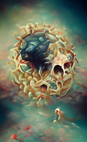 Virüs salgını, Coronavirüs enfeksiyonu arka plan kovid 19, tehlikeli boş alan soyut