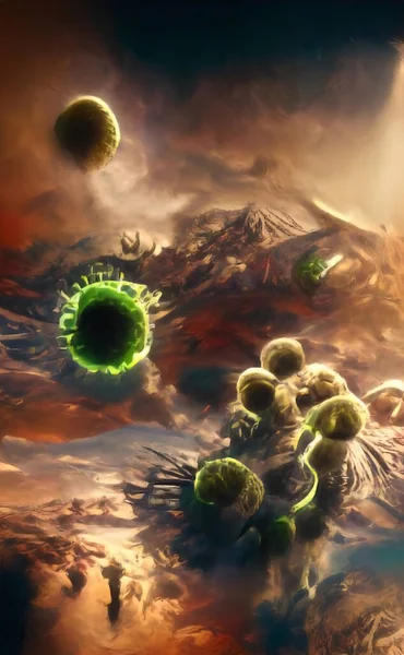 ウイルスの流行、コロナウイルス感染の背景covid 19 、危険なワクチンの抽象 — ストック写真