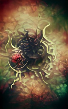 Virüs salgını, Coronavirüs enfeksiyonu arka plan kovid 19, tehlikeli boş alan soyut