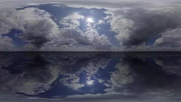 Timelapse Cloud sky, modrá 360 prostředí příroda, cloudscape panorama sféra. — Stock video