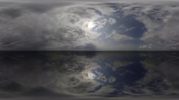 时间飞逝云天，蓝色360环境自然，云景全景球体. — 图库视频影像