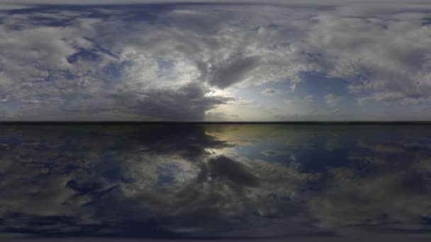 Timelapse Cloud sky, blue 360 environment nature, cloudscape panorama sphere. — Stock Video