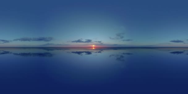 360 Panorama Spiegel Hintergrundhimmel, bewölkt horixo Natur, kugelförmige Wolkenlandschaft Antenne See oder Meer — Stockvideo