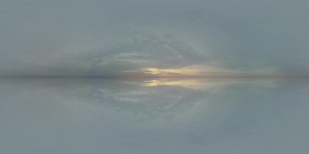 Sky 360 panorama mirror background, cloudy horixo nature, spherical cloudscape aerial lake or sea — Stockvideo