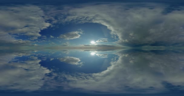 Himmel 360 ekvirektangulär hdr sfärisk spegel, panorama moln miljö karta landskap projektion — Stockvideo