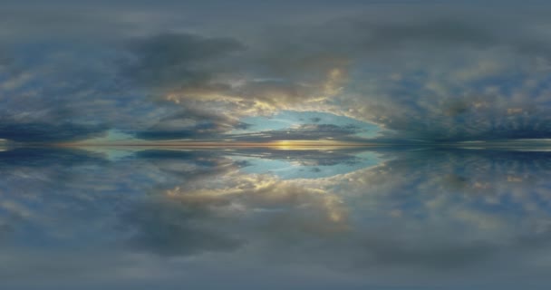 Sky 360 equirectangular hdr spherical mirror, panoramic clouds environment map landscape projection — Stock Video