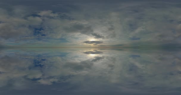 Sky 360 equrechthoekige hdr bolvormige spiegel, panoramische wolken omgeving kaart landschap projectie — Stockvideo