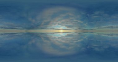 Gökyüzü 360 eşdörtgen hdr küresel ayna, panoramik bulutlar çevre haritası manzara yansıması