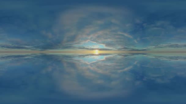 360パノラマ球状のvr雲、タイムラプスの空の景色曇り空の自然等長方形の雲、空のドーム、 360度の環境空間 — ストック動画