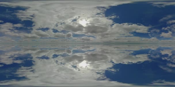 Timelapse niebo widok zachmurzenie natura equirectangular chmury krajobraz, 360 panorama sferyczne chmury vr,, skyscape skydome, 360 stopni przestrzeni środowiska — Wideo stockowe