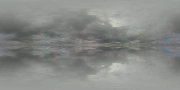 Timelapse himmel vy molnigt natur ekvirektangulära molnlandskap, 360 panorama sfäriska vr moln,, skyscape skydome, 360 graders miljö utrymme — Stockvideo