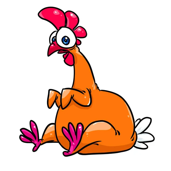 Korkak Tavuk Karakteri Izgarası — Stok fotoğraf