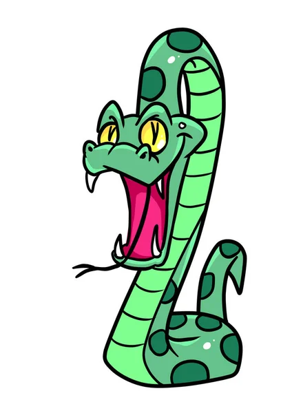 Räuberische Gefährliche Schlangenmundattacke Illustration — Stockfoto