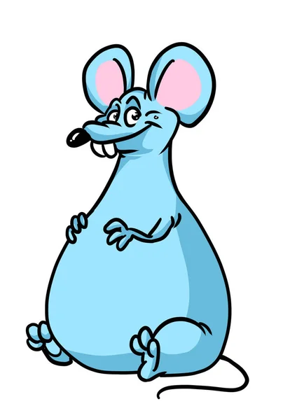 Velká Tlustá Myš Úsměv Štěstí Ilustrace — Stock fotografie