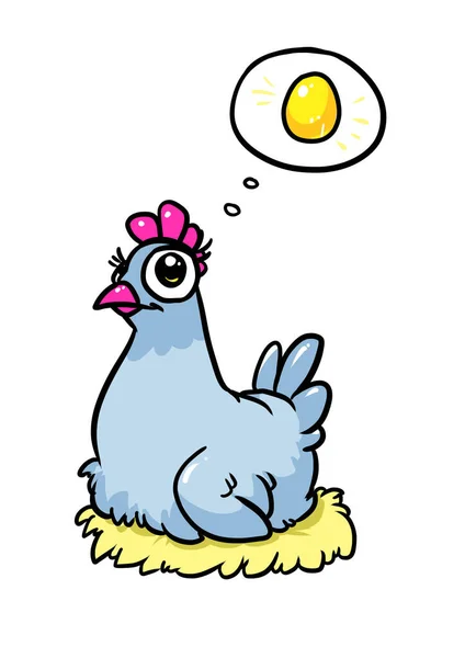 鶏のお母さんの計画黄金の卵のイラスト — ストック写真