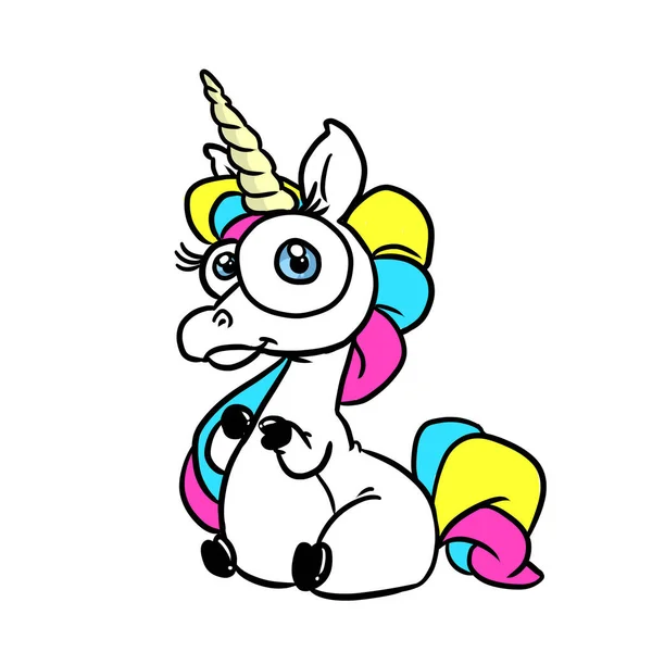 Little Fat Unicorn Magic Character Fairy Tale Illustration — Stock Photo, Image