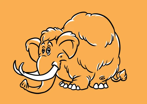 Mammoth Postcard Ice Age Illustration Cartoon — Stock Photo, Image