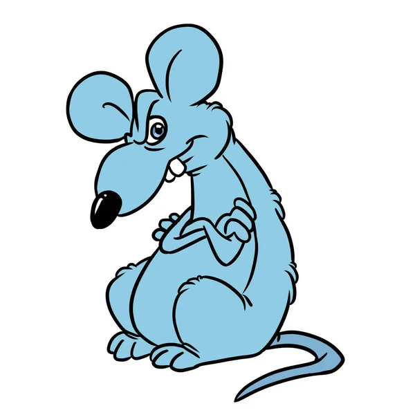 Rattenschädling Emotionen Wut Illustration Karikatur — Stockfoto