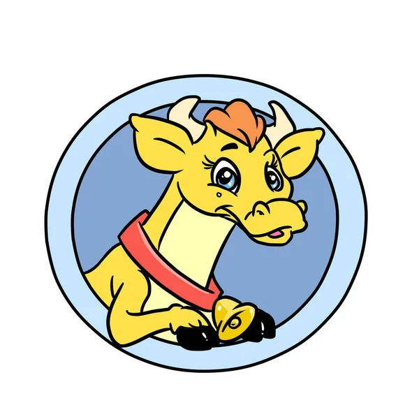 Znak Dobrá Kráva Ilustrace Charakter Farma — Stock fotografie