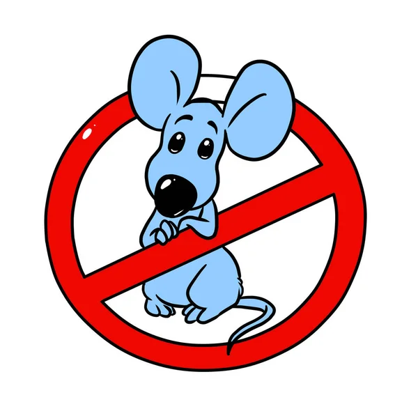 Prohibición Signo Ratón Ratas Peligro Roedores Ilustración Dibujos Animados — Foto de Stock