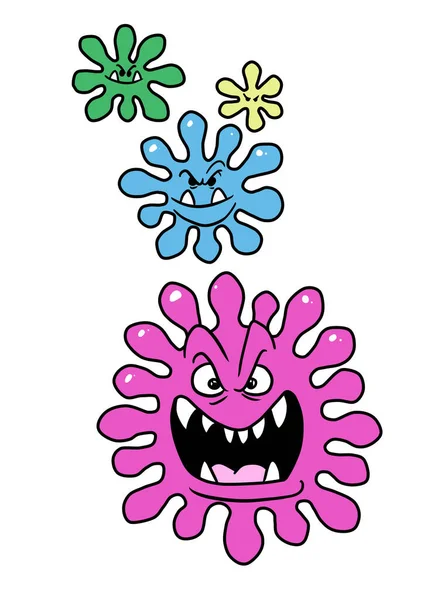 Covid Virus Horror Emotion Fear Illustration Cartoon — Stock Photo, Image