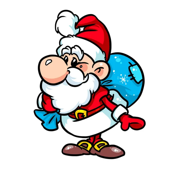 Μικρή Τσάντα Santa Claus Δώρα Νέα Έτος Εικονογράφηση Κινουμένων Σχεδίων — Φωτογραφία Αρχείου