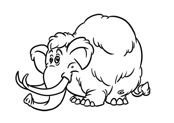 Mammut Eiszeit Illustration Cartoon Färbung Cartoon — Stockfoto