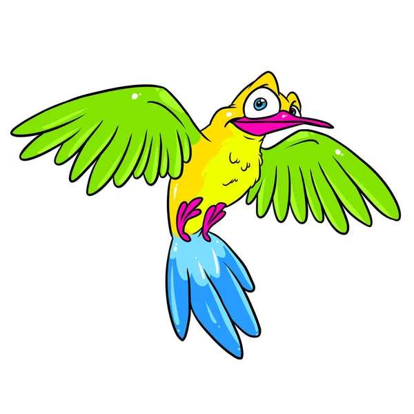 Uccello Colibrì Volare Illustrazione Cartone Animato — Foto Stock