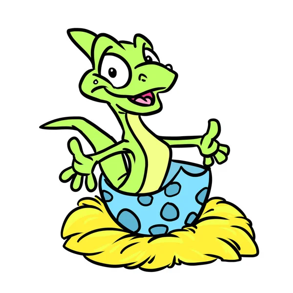 Compleanno Piccolo Dinosauro Uovo Personaggio Illustrazione Cartone Animato — Foto Stock