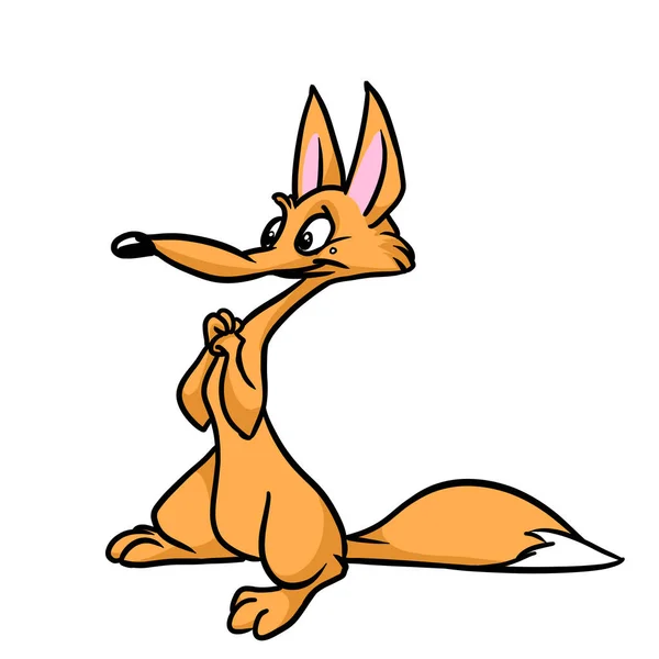 赤狐動物キャラクターイラスト漫画 — ストック写真