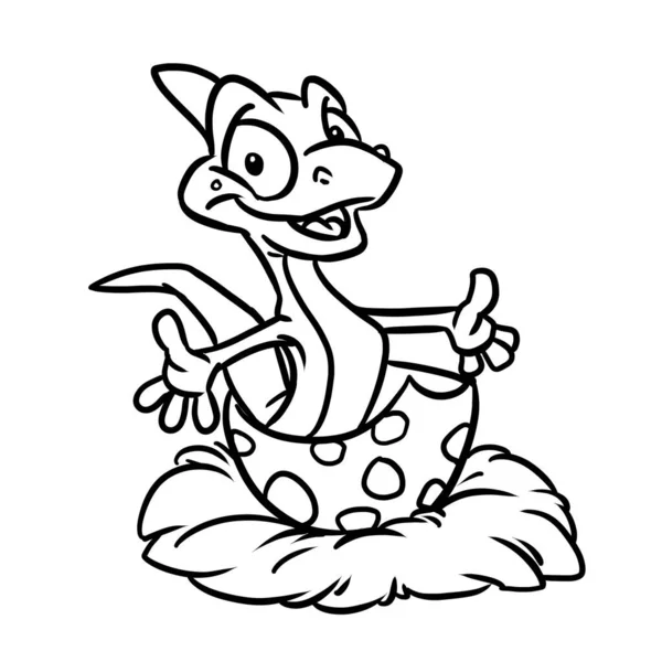 Aniversário Pequeno Dinossauro Ovo Personagem Ilustração Desenho Animado Coloração — Fotografia de Stock