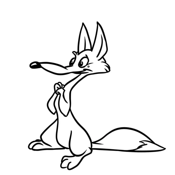 Red Fox Animal Character Illustration Cartoon Coloring — Stock Photo, Image