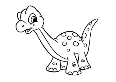 Küçük dinozor diplodocus Yavru Çizgi film Çizimleri