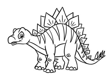 Dinozor Stegosaurus hayvan çizim karikatürü
