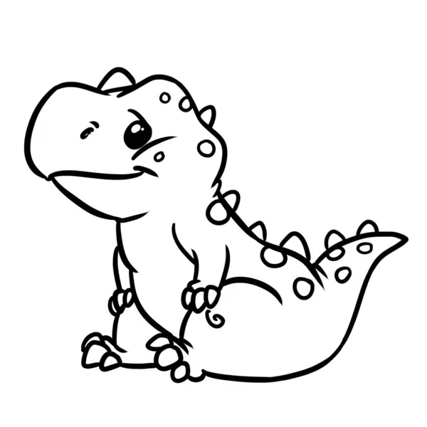 Lite Söt Dinosaurie Minimalism Karaktär Illustration Tecknad Färg — Stockfoto