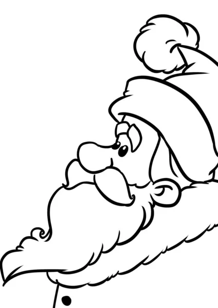 Święty Mikołaj Plakat Minimalizm Boże Narodzenie Ilustracja Kreskówka Kolorowanki — Zdjęcie stockowe