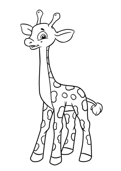 Girafă Lungă Personaj Animal Africa Ilustrare Desene Animate Colorat — Fotografie, imagine de stoc