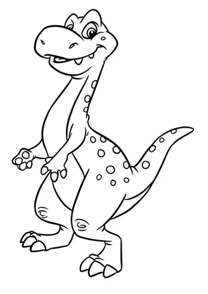 Gros Dinosaure Drôle Rapace Illustration Personnage Coloriage — Photo