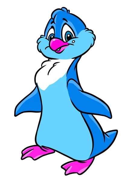 Pássaro Pinguim Personagem Ilustração Desenho Animado — Fotografia de Stock