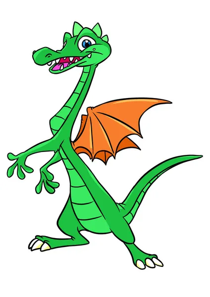 Dragon Fabelhaftes Lächeln Illustration Charakter — Stockfoto