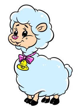 Küçük koyun hayvan çizimi karakteri