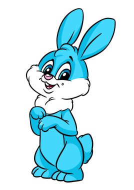 Küçük neşeli tavşan çizimi karakteri